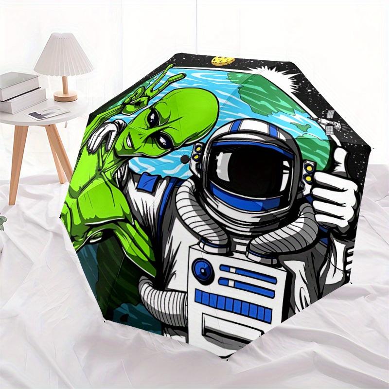1pc Alien Space Adventure Automatic Open/Close Umbrella, Portable Folding umbrella for Everyday Use yy250826008