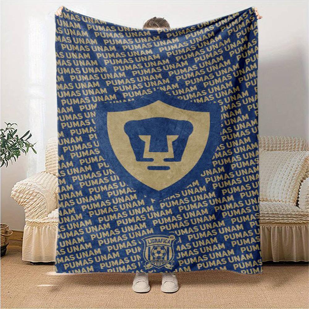 Pumas UNAM Print Flannel Blanket High Quality Warm Comfortable Cover for All Seasons Perfect for Gifts Home Decor