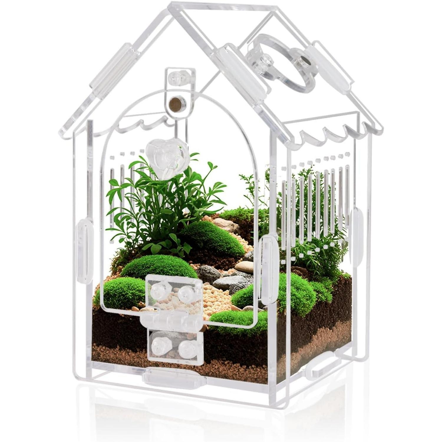 Jumping Spider Enclosure - Internal Dimensions Acrylic Terrarium Kit for Tarantulas/Mantis/Reptiles with Magnetic Door, Ventilation & Easy Assembly