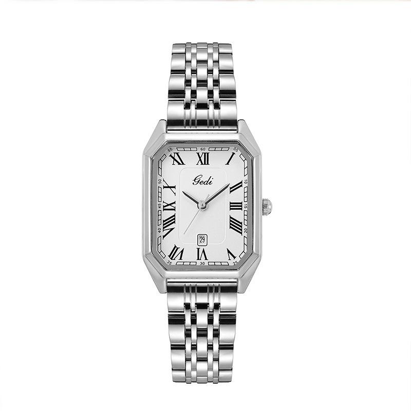 

Fashion Light Luxury Small Square Plate Calendar Steel Belt Niche Student Exam Waterproof Quartz Watch