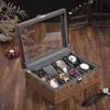 Walnut Wood Watch and Jewelry Organizer Box - Storage for Wristwatches, Bracelets, and More