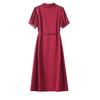 Sanpowa Elegant V-Neck Tie-Waist Midi Dress