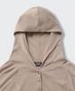 Women'S Ribbed Slim Hooded Long Sleeve T-Shirt [Grayish Beige]