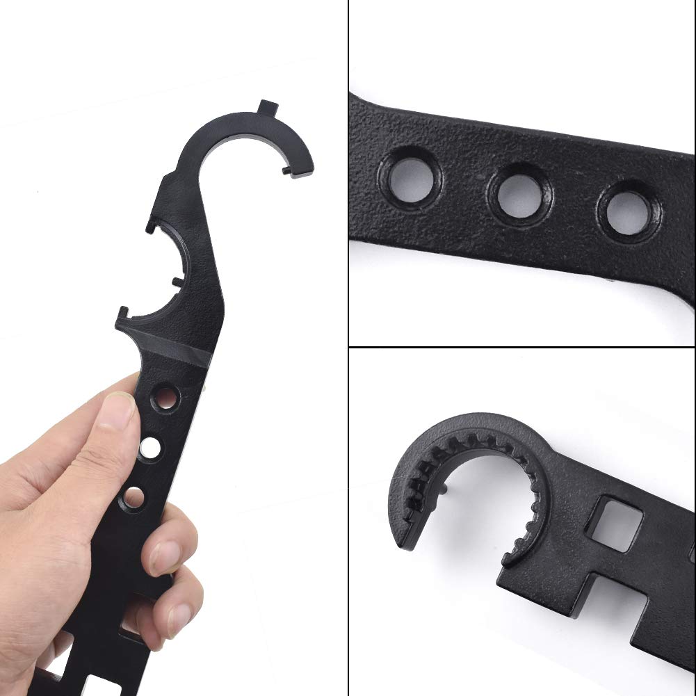 Newseego Combo Wrench Tool for Electric Gas Blowback and Metal Barrel Nut Buffer Ring Great for Maintenance Black Guns, Rifles, M4, M16, AR15,