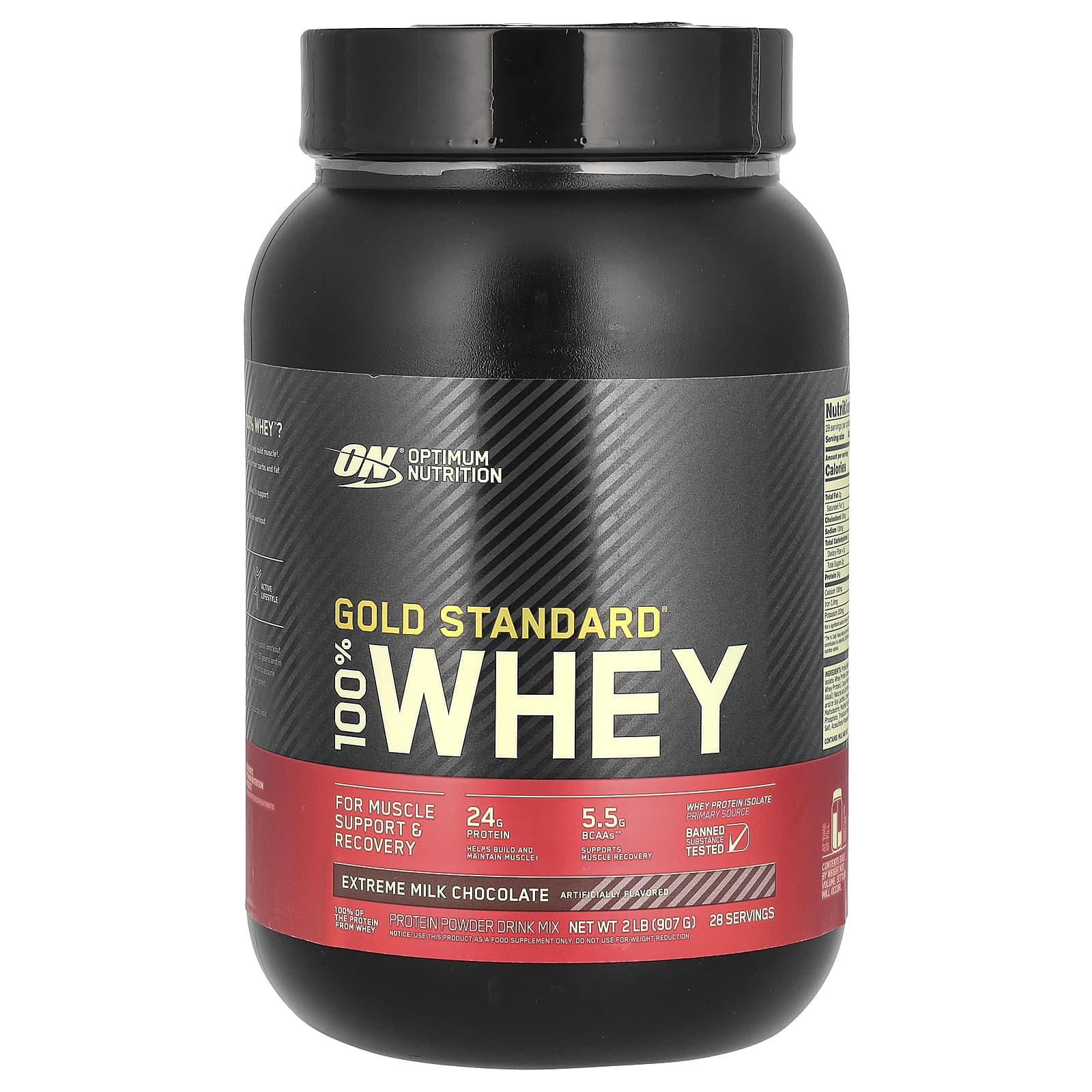 

Optimum Nutrition, Gold Standard 100% Whey, Extreme Milk Chocolate, 2 lb (907 g)