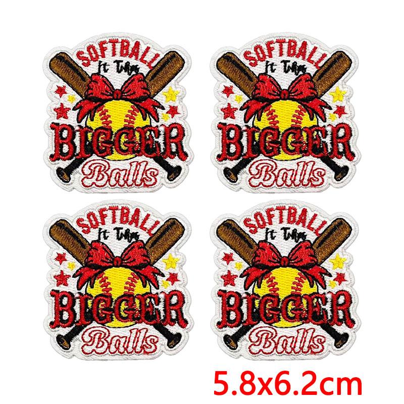 10PCS Softball Themed Iron On Patches, Softball Bow & Unicorn Embroidery Patches, Patches for Clothing DIY Decoration