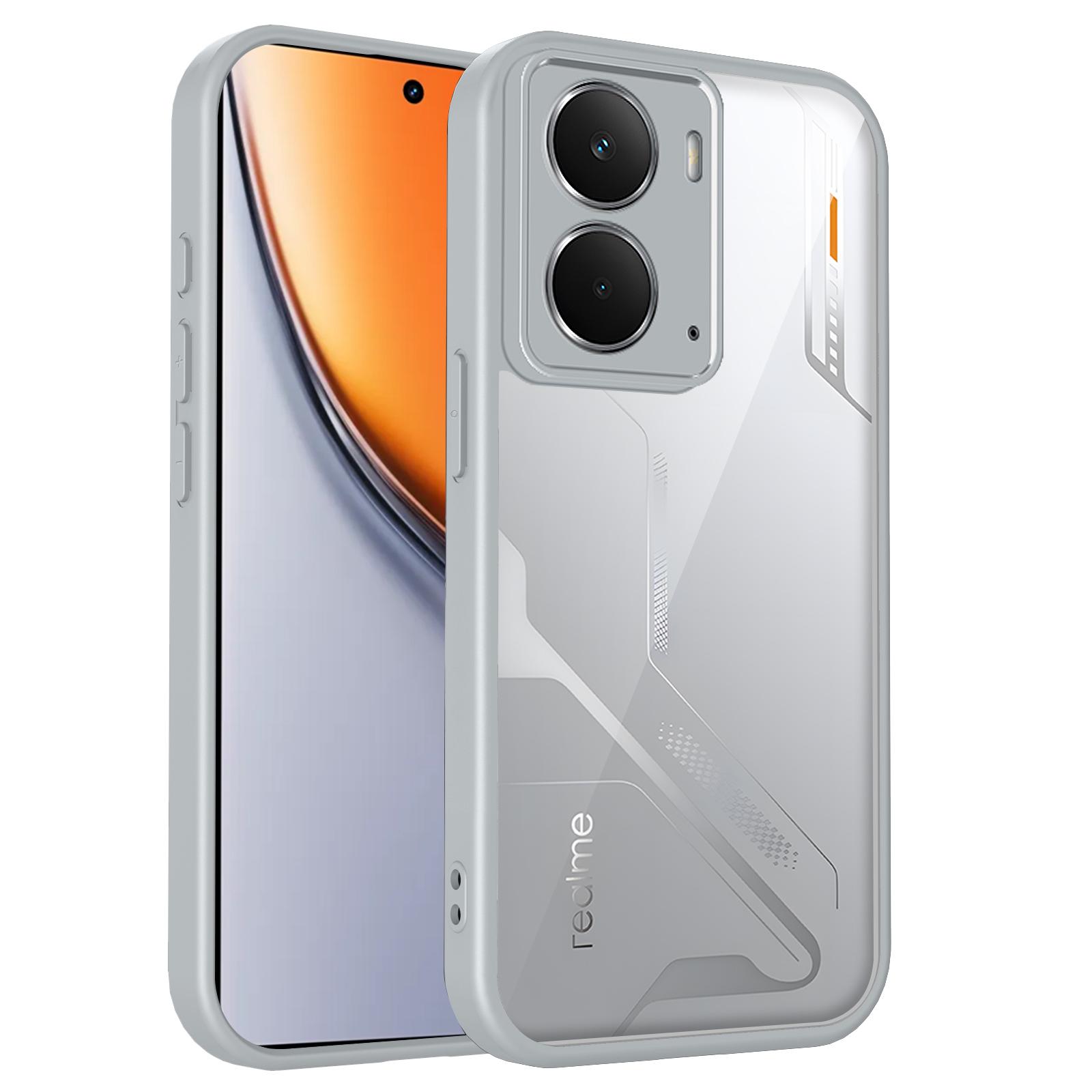 

Чохол Realme P3 5G RMX5079 З повітряною подушкою Ударостійкий Силіконовий бампер Прозора матова задня кришка Жорсткий чохол для Realme P3 RealmeP3 RMX5079 Pc + tpu&Realme P3 сірий колір