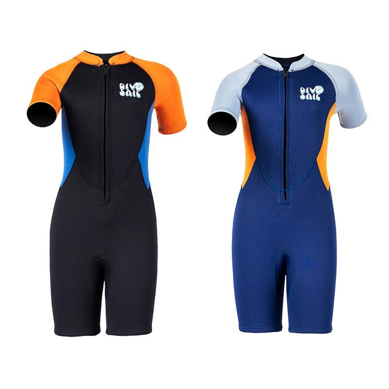 Kids 2.5mm Short Sleeve Wetsuit Snorkeling Surfing Swimming Warm Protection Boys Dive Suit