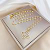 Ladies Luxurious Four-leaf Clover Crystal Pendant Necklace