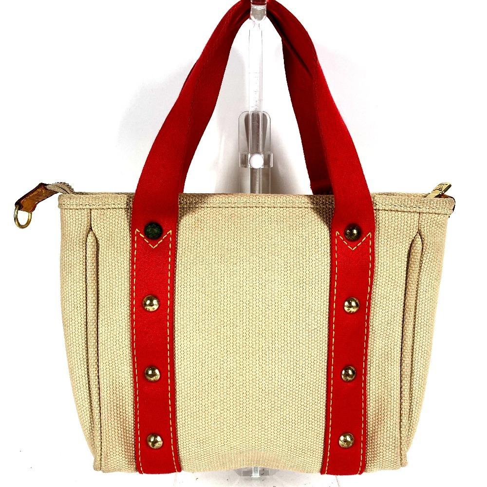 Louis Vuitton M40038  Antigua Cabas PM Bag Tote Bag Hand Bag Canvas Beige/Red