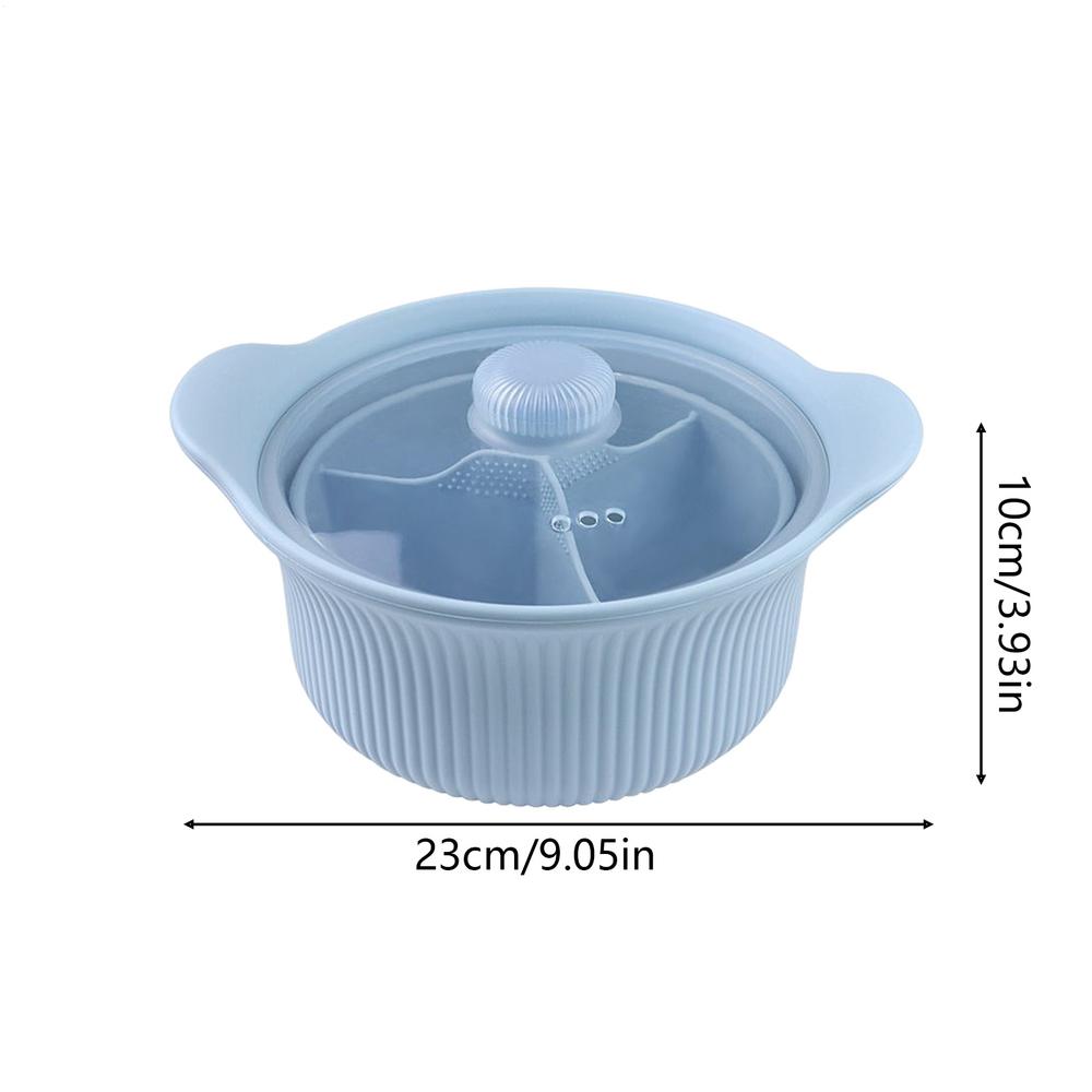 

Микроволновая силиконовая пароварка 3 отделения Кастрюля для микроволновки Термостойкость Многофункциональная пароварка Миска Портативная кастрюля для аэрофритюрницы Легко синий