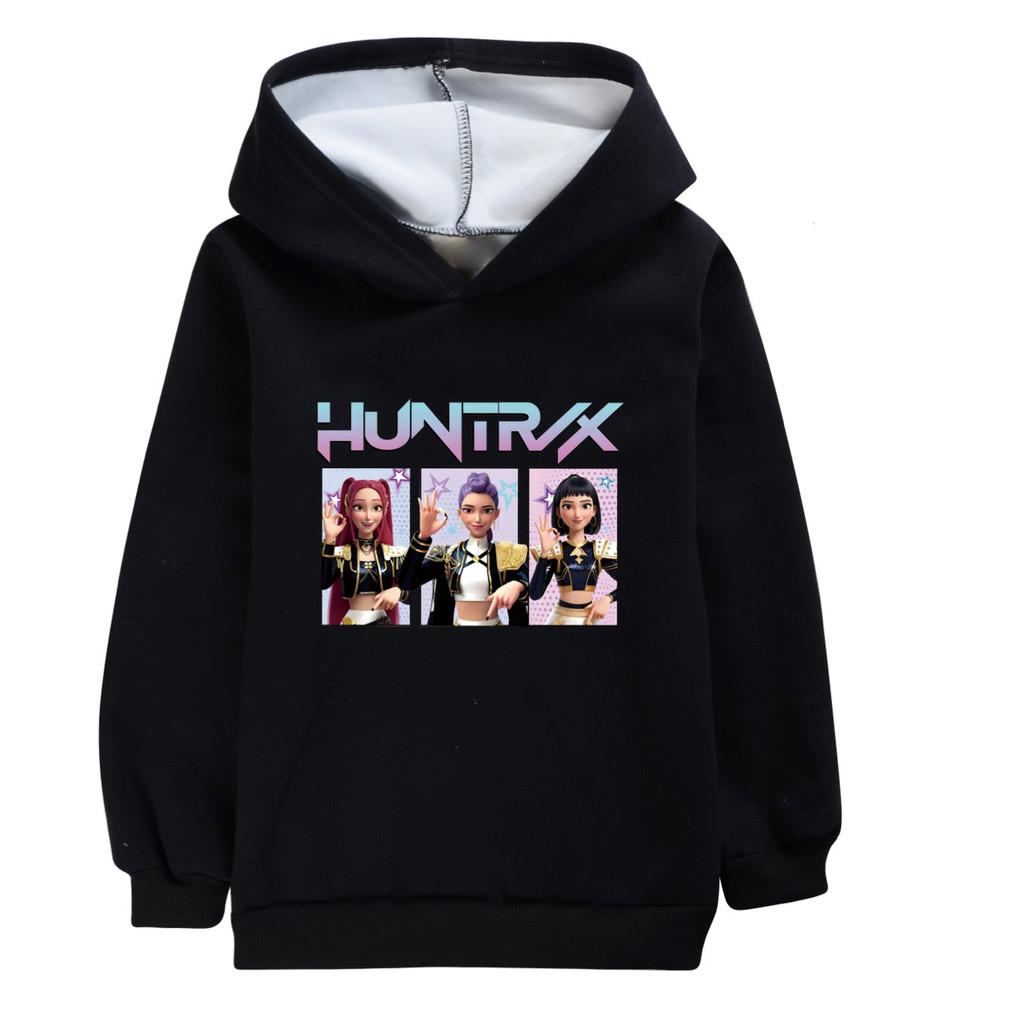 5233 Kids Girls Kpop Rumi Zoey Mira 67 Six Seven Print Casual Long Sleeves Velvet Warm Winter Hoodie