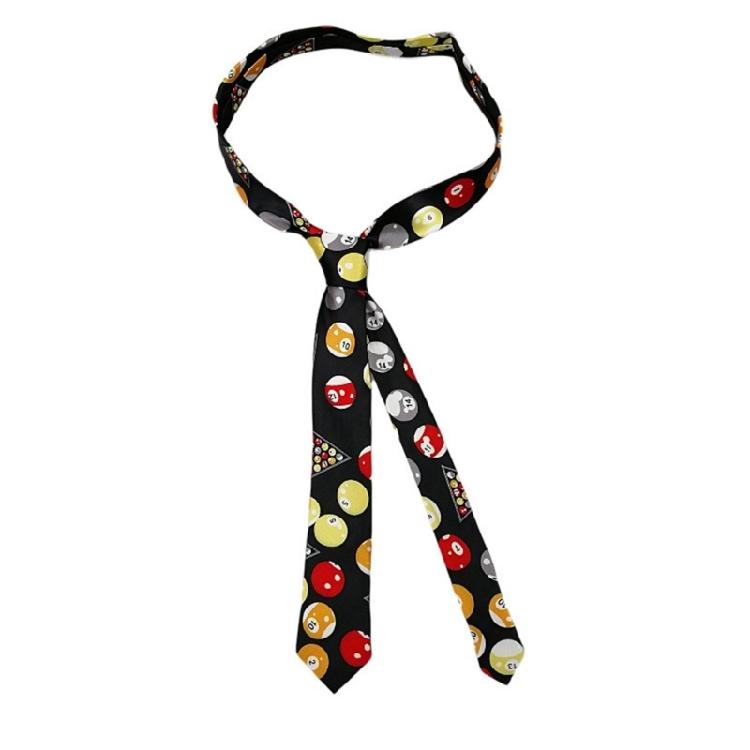 Narrow Skinny Necktie Funny Colorful Music Note Striped Print Polyester Neck Tie