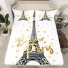 Eiffel Tower Pattern Bed Hat Three-Piece Digital Printing Bedding Bed Hat Three-Piece Set Children Adult