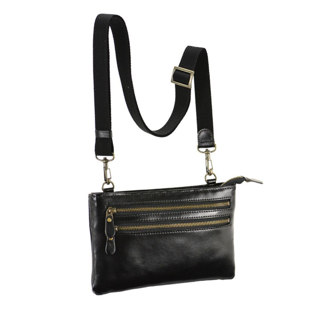 

[kakkoii] Сумка-мессенджер из натуральной кожи производства Тоёока, Тонкая, Легкая, 250 г, Сакош из высококачественной кожи, Сделано в Японии, Черный