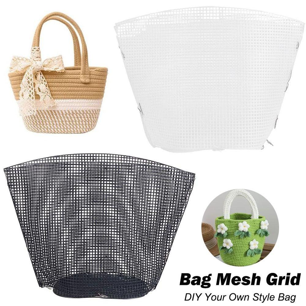 DIY Crafting Plastic Bag Mesh Grid Durable Black White Mesh Cloth Canvas Bag Sheets