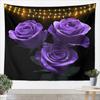 Romantic Dark Red Rose Tapestry,Moody Floral Wall Art with Vivid Red Roses & Dark Leaves,for Bedroom,Aesthetic & Cozy Home Decor
