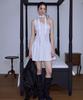 ROSEFRANTZ Studded Unbalance Mini Dress [Ivory]