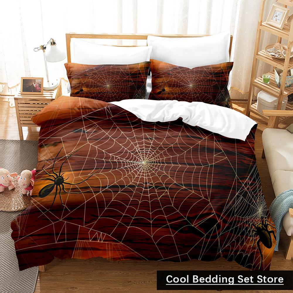 New Halloween Flying Vampire Bedding Set Single Twin Full Queen King Size Bed Set Adult Kid Bedroom Duvetcover Sets Anime Bat