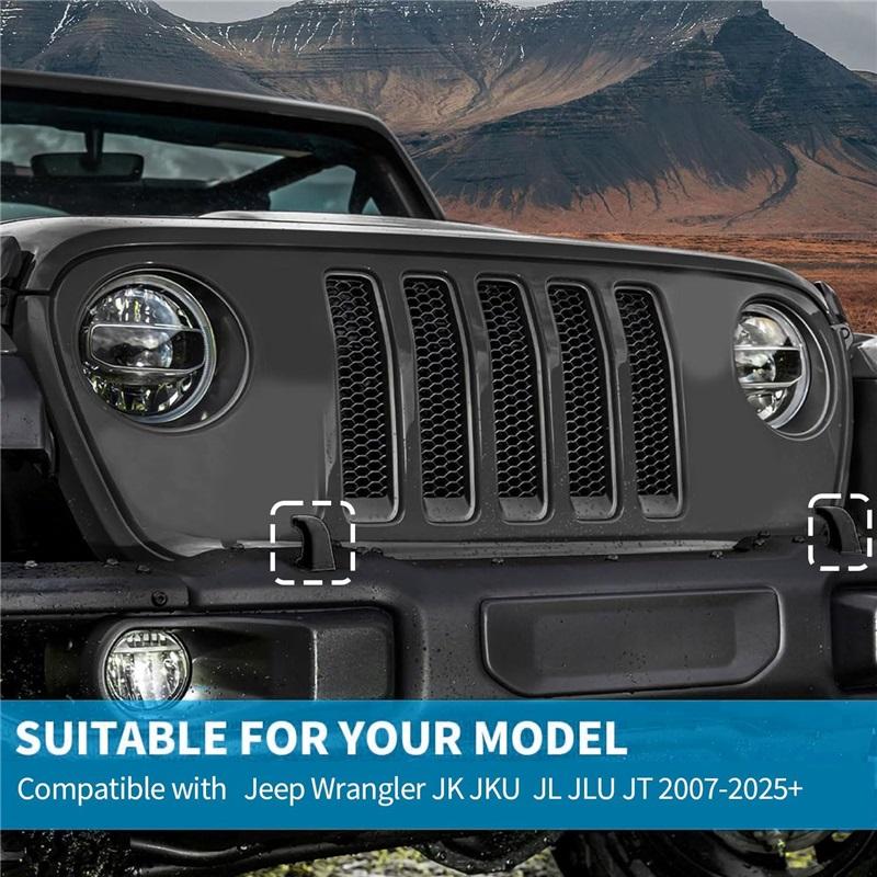 2Pcs Tow Hook Cover Protector Sleeve for Jeep Wrangler JK JL JT 07-23 Front Bumper Buffer Block