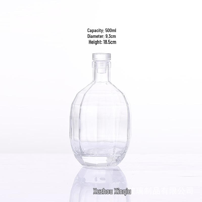Rhombus Polygon Glass Wine Bottle with Lid