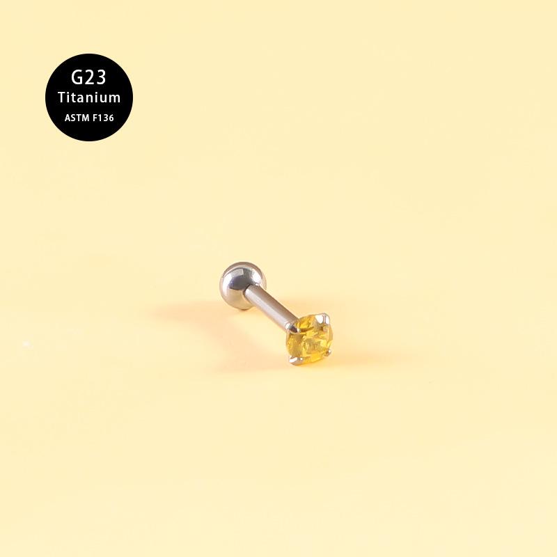 G23 Titanium CZ Zircon Ear Piercing Studs: Threaded, Fashionable Cochlea Jewelry Earrings