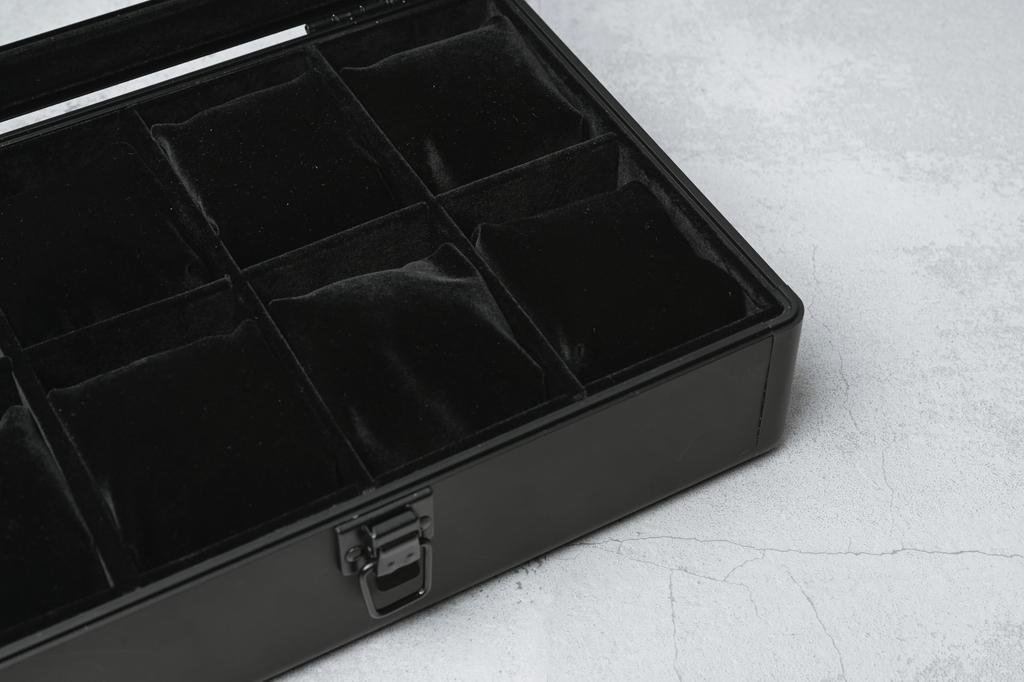Premium Time Box Watch Storage Watch Storage Collection Holds 8 Black ES'PRIMA Case, Box, Case, Aluminum, Watches,