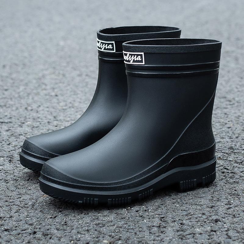 New short tube waterproof shoes men's rain shoes Korean version fashionable wear-resistant kitchen work non-slip rain boots