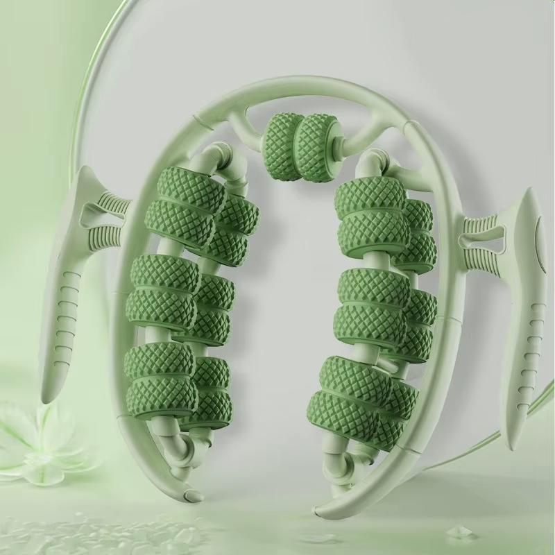 

1pc 6-in-1 Adjustable Leg Massager - 28 Massage Heads with Ergonomic Design, Home Use Leg Compression Tool, Pink/Purple/Black зелений