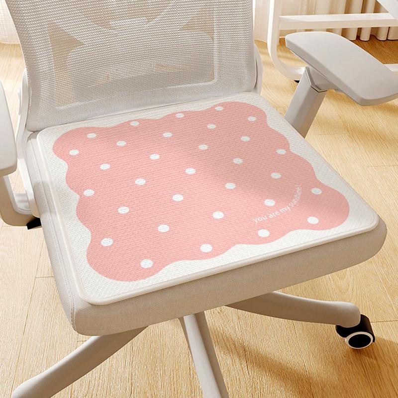 1Pc Summer Fashion Polka Dot Pattern Durable Seat Cushion Simple Cooling Mat Breathable Ice Silk