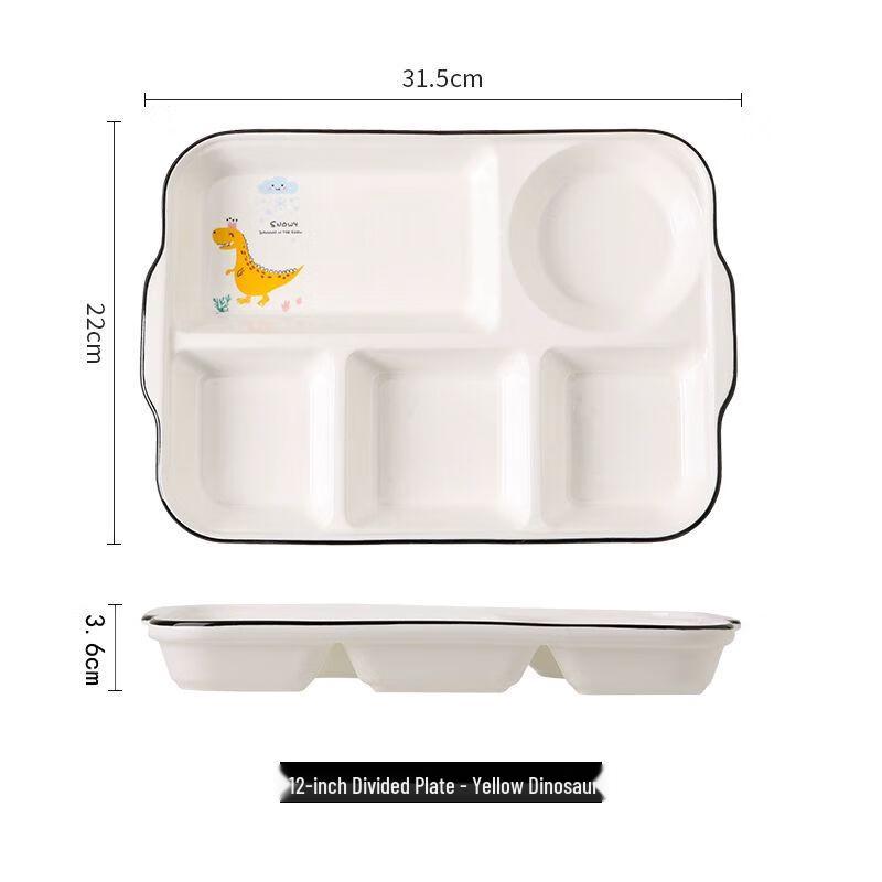 Deep Rectangular Ceramic Divided Meal Plate