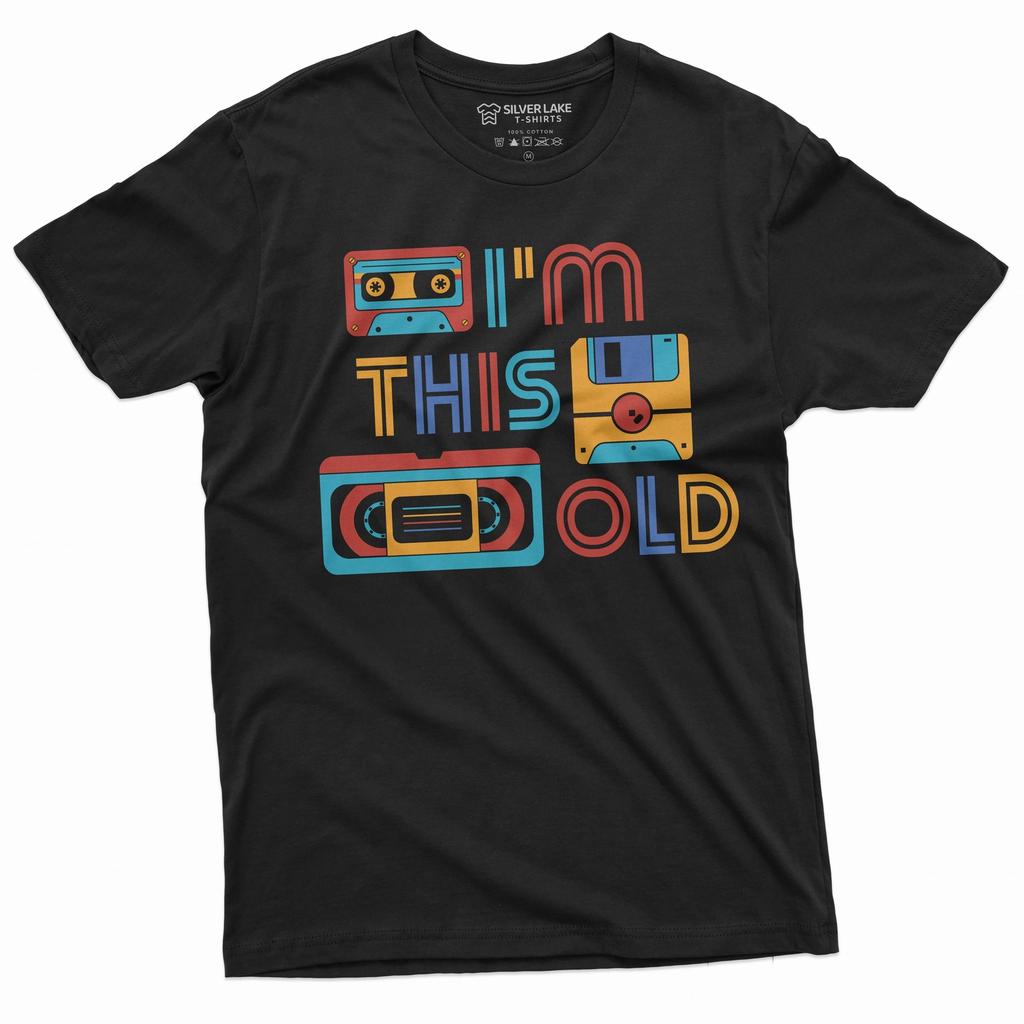 Geburtstag 80er 90er T-Shirt Ich bin so alt Disk Video Kassette Vintage Shirt