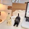 Stretching Cat Figurine, Calico Cat Phone Stand, Desktop Decoration, Creative and Practical for Lazy Binge-Watching