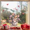 PVC Glass Electrostatic Film Animals Cats Bears Mice Love Heart Window Decals Store