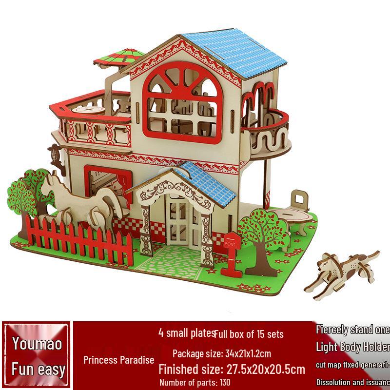 DIY Wooden 3D Puzzle: Chinese Architectural Model Educational Toy & Souvenir