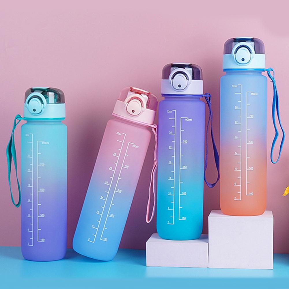 בקבוק מים 1 ליטר עם שיפוע קש בקבוק מי שתייה עמיד בפני דליפות