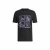 Cartoon Print Basketball Pullover Short-Sleeve T-Shirt for Men, Black