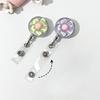 2/5pcs Telescopic Flower Back Clip Buckle Card Holder Automatic Rebound Buckle Durable Name Tag Buckle