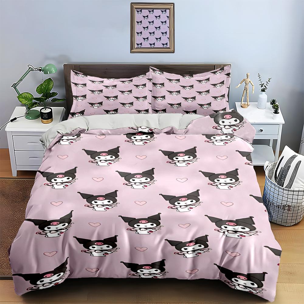 Cartoon Character Hearts Bedding Duvet Cover Sets Duvet Covers Pillowcases Gifts (1 * Duvet Cover 2 * Pillowcases, Without Duvet Insert)