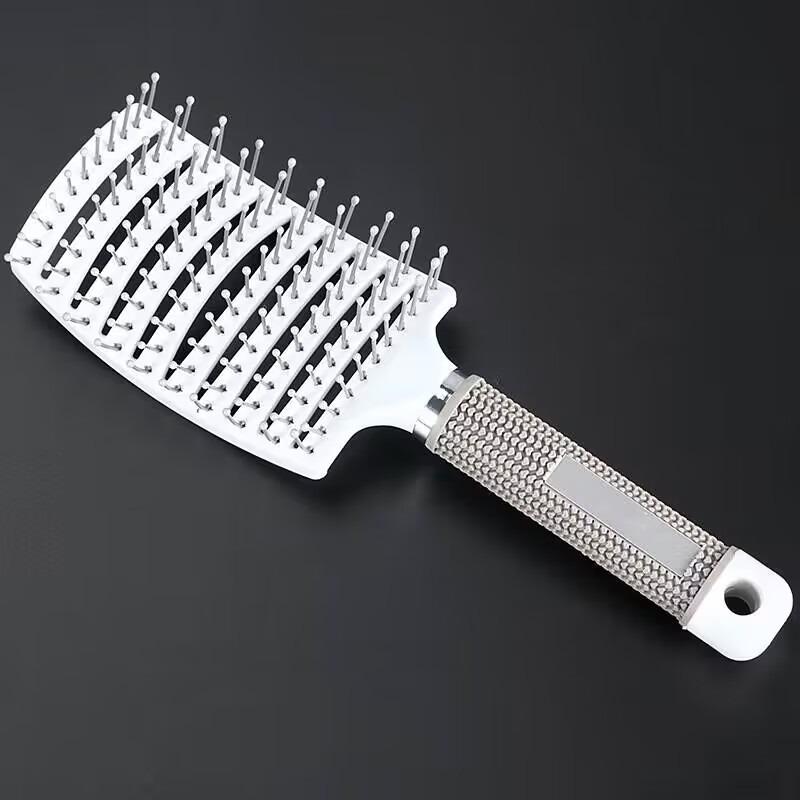 Curved Boar Bristle Hair Brush Professional Detangling Hairbrush Head Massage Comb Hairdressing Styling Comb for Women Men