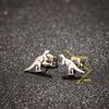 Korean-Style Cute Dinosaur Stud Earrings for Women - Adorable Mini Animal Cartoon Designs In Stainless Steel.