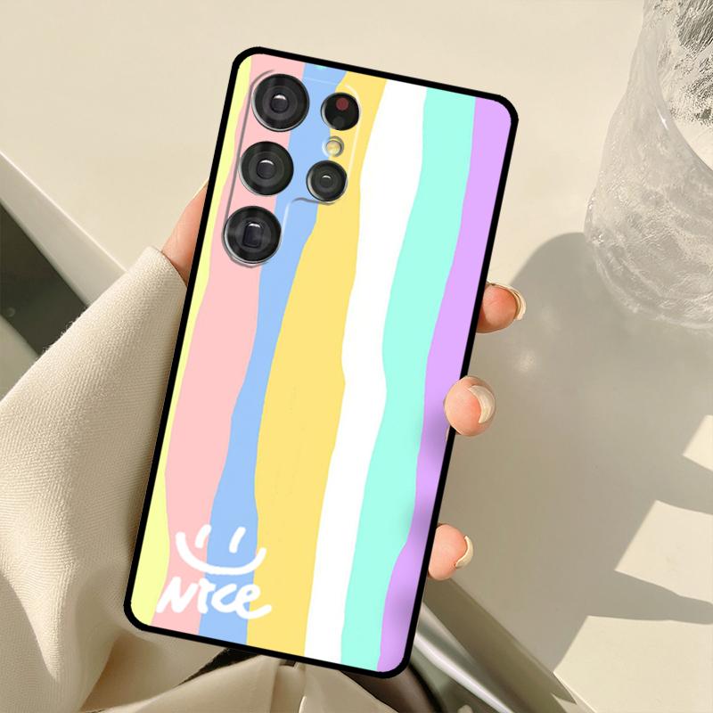 Regenbogen Niedliches Cartoon Hülle Für Samsung Galaxy S25 Ultra S21 S22 S23 S24 Ultra S9 S10 Plus S20 FE S25 FE Rückabdeckung