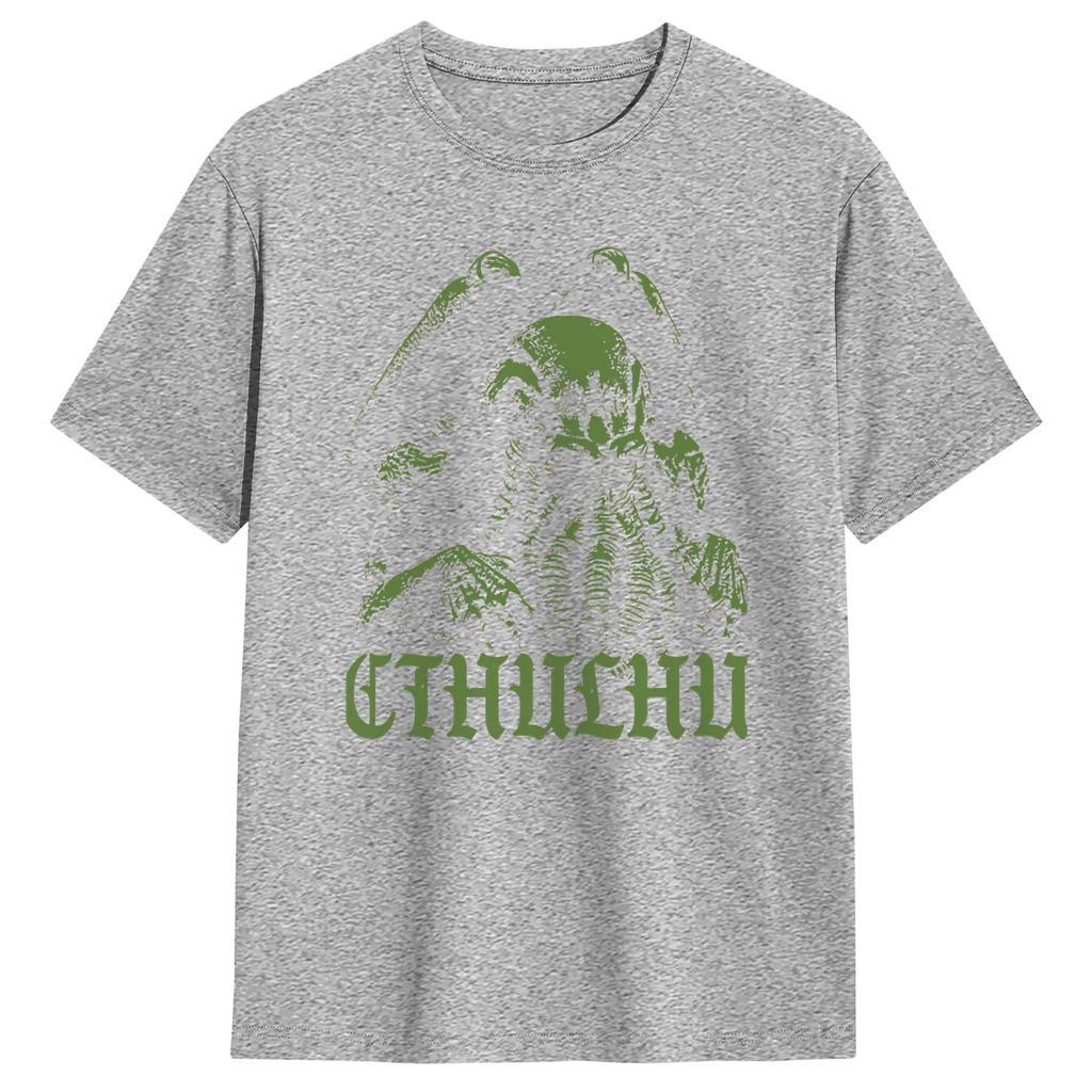 Japanese Cthulhu Sea Creature Artwork TShirt for Unisex Funny Pure Cotton Tees Round Collar Short Sleeve T Shirt Plus Size