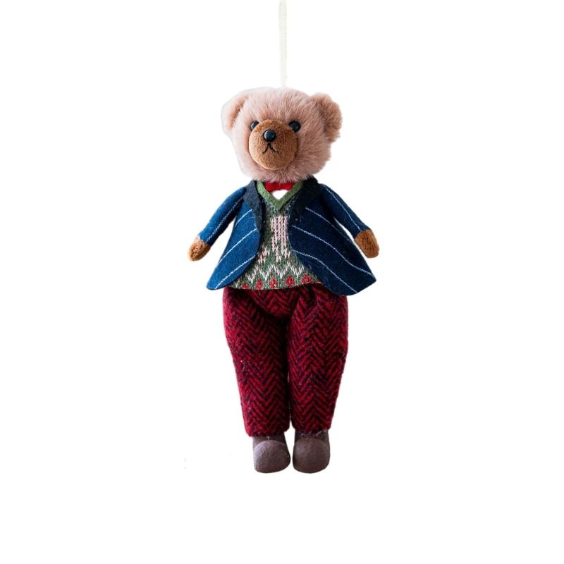 Bear Couple Ornament with Soft Plush Materials Gift for Bag Decoration Fashionable Animal Pendant Accessory