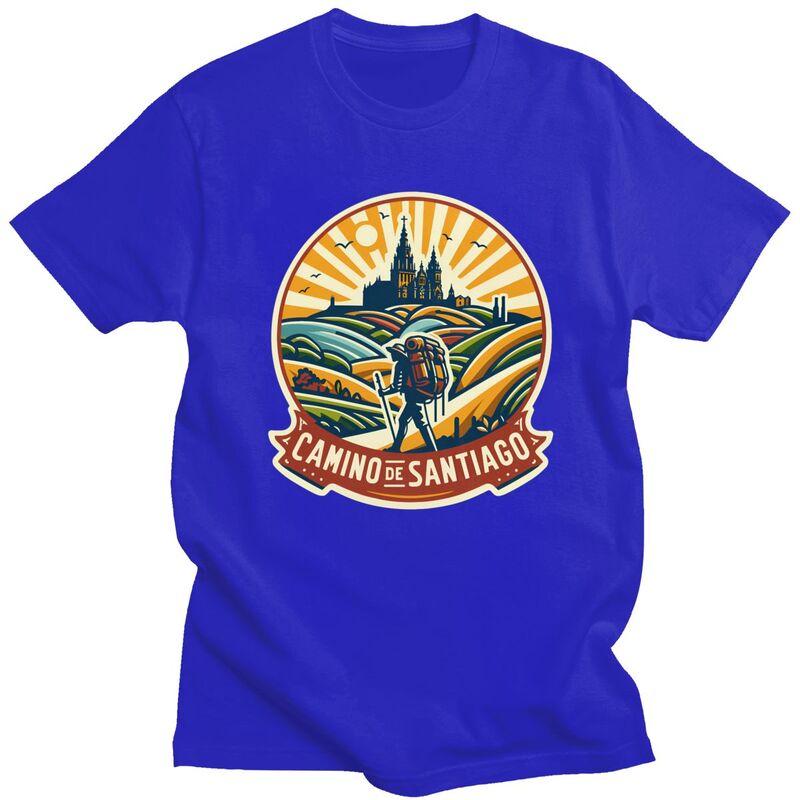 Custom Buen Camino De Santiago T Shirts for Men Pure Cotton Tee Tops Tshirts Tshirt Clothes