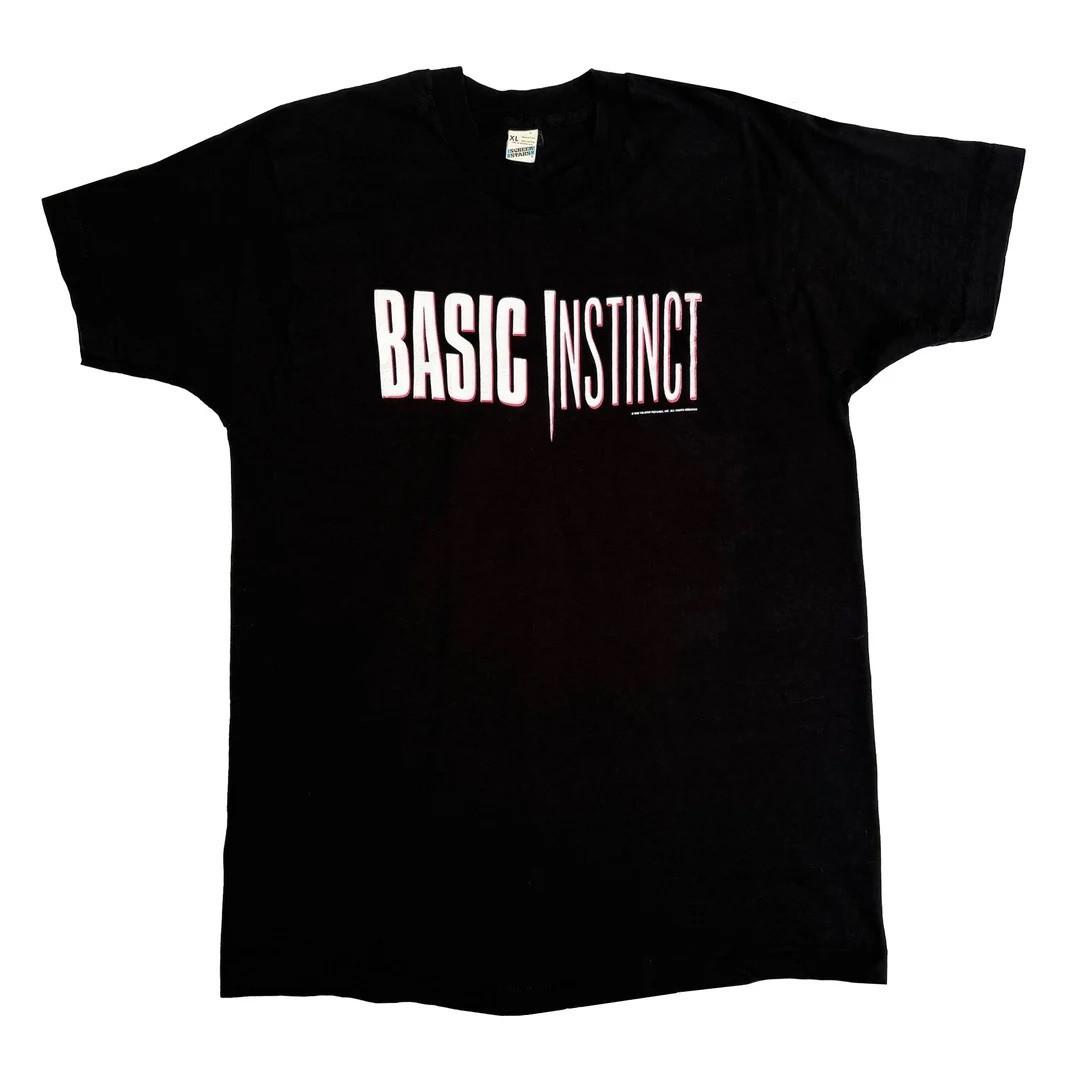 Basic Instinct 1992 92 90s Vintage Movie Promo Logo Rare USA Made Black Unisex T-Shirt M