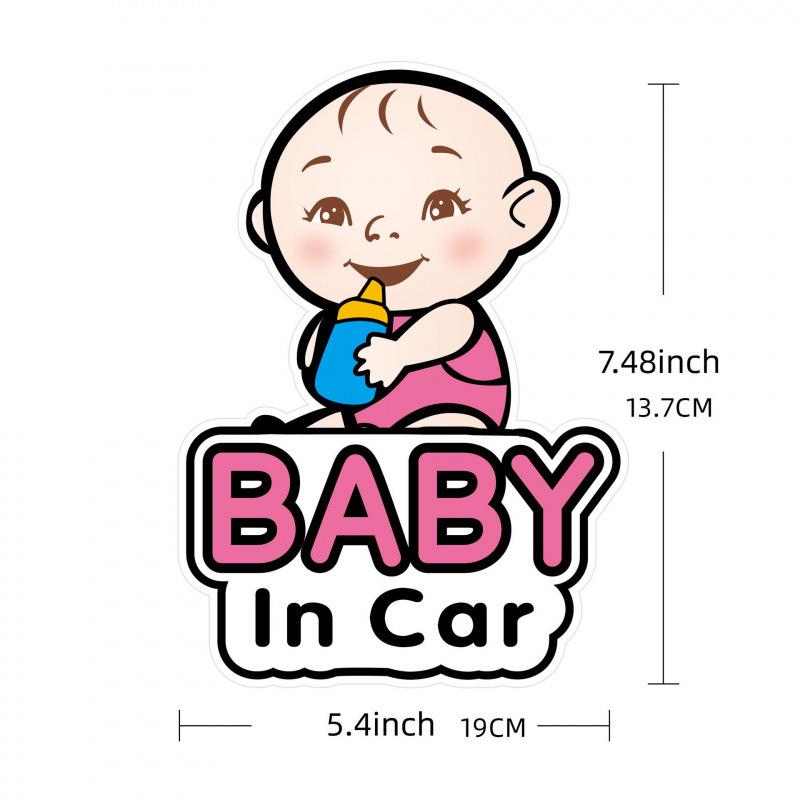 

New No-Residue BABYincar Stroller Stickers - Durable PVC Material, Car Accessories