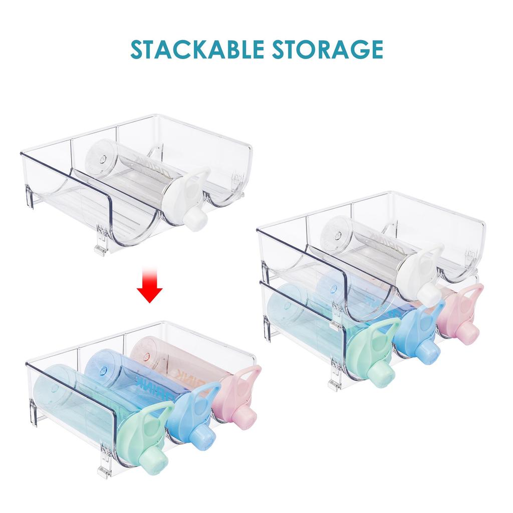 Food-Grade PET Transparent Organizer for Beverage Bottles and Red Wine - Desktop Storage Rack