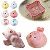 Ceramic Fish Statue Tea Pet Little Fish Spit Bubbles Under Cup Bottom Pink Bubble-Spitting Piggy Ornament Water Cups Decor Gift