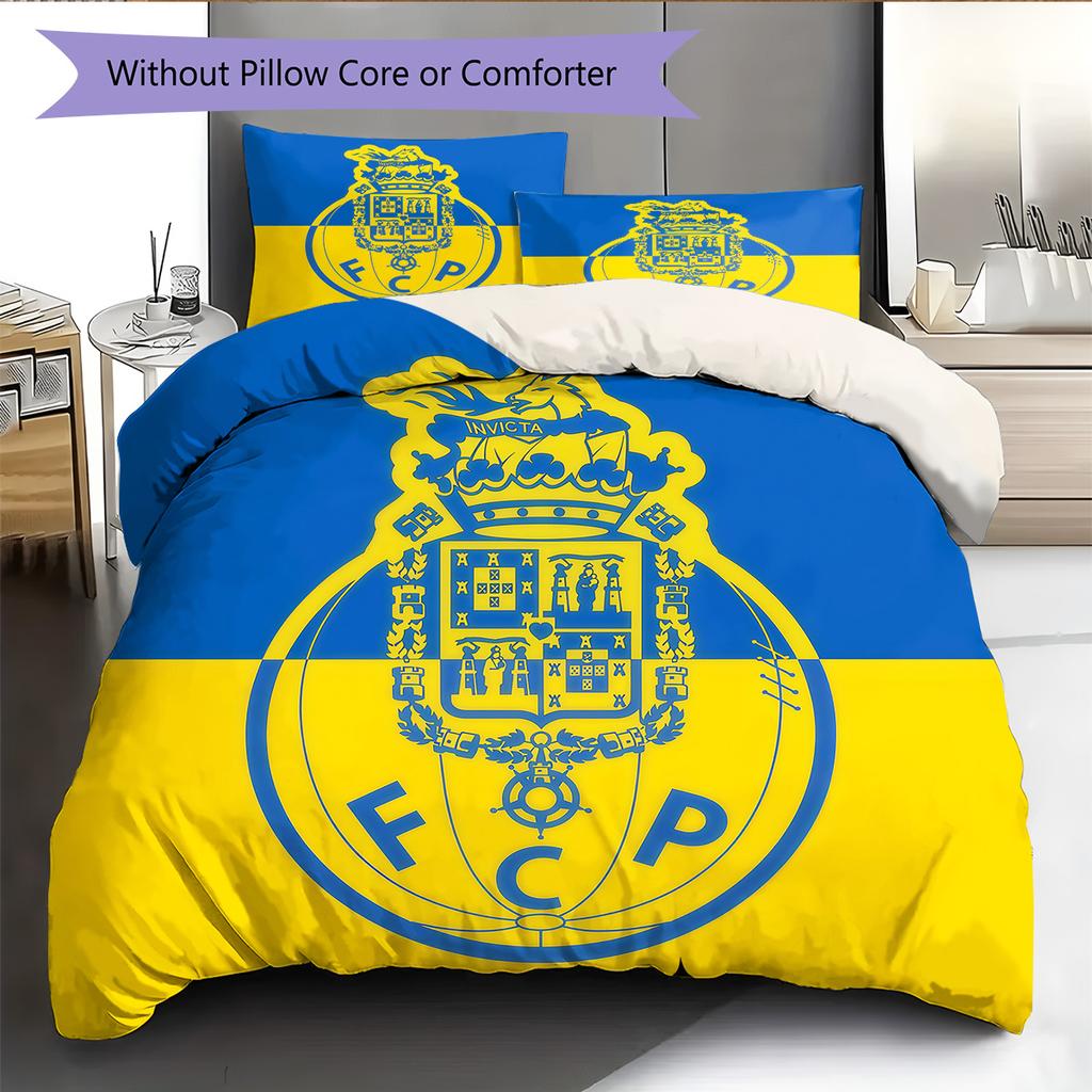 Juego de edredón y fundas de almohada del club de Oporto Decoración del hogar Regalo de cumpleaños (1 * funda nórdica + 2 * fundas de almohada, sin núcleo)
